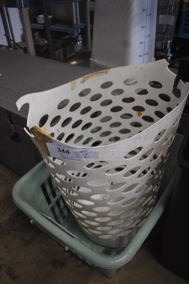 White and Green Plastic Hampers. 2 Times Your Bid! - Image 2 of 2