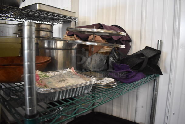 ALL ONE MONEY! Lot of Paper Napkins, Disposable Aluminum Tray, Tiered Steel Stand, Linens AND MORE!  - Image 2 of 2