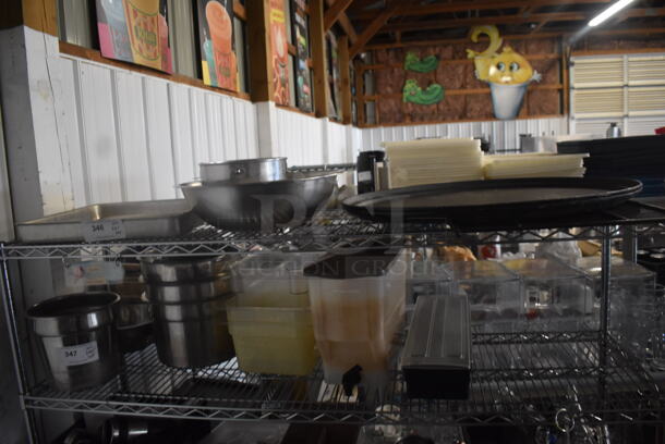 ALL ONE MONEY! Tier Lot of Various Items Including Stainless Steel Tray, Bowls, and 2 Large Serving Trays - Image 1 of 2