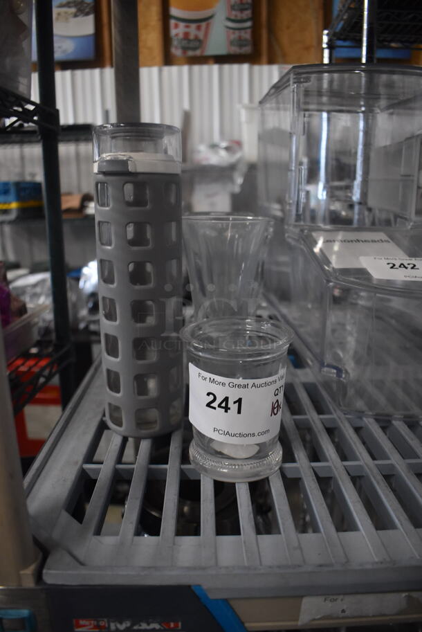 ALL ONE MONEY! Lot of 10 Items Including Ice Cream Sundae Glasses, Water Bottle, Glass Votive Candle Holder, AND MORE!  - Image 1 of 3