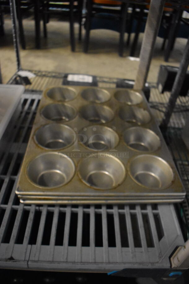 ALL ONE MONEY! Lot of Stell Muffin Trays, Steel Tongs, Strainer Pieces, Slotted Ladle, Strainer Baskets, AND MORE!  - Image 4 of 4