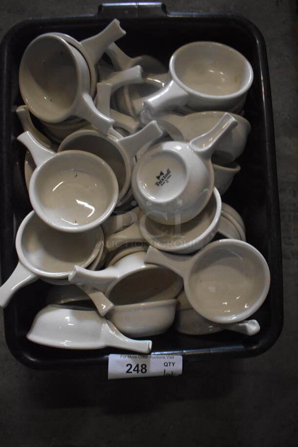 ALL ONE MONEY! Lot of Tuxton Soup Bowls With Handles, White.  - Image 4 of 5