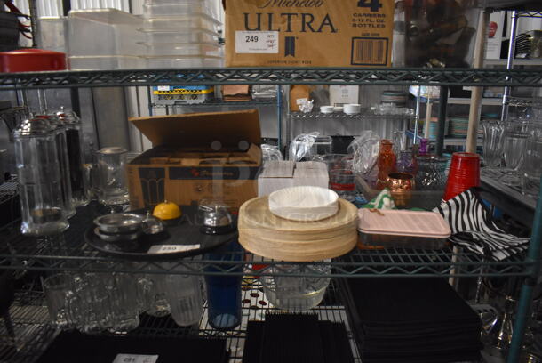 ALL ONE MONEY! Lot of Paper Plates, 19 Crimes Steel Mug, Box of Drinking Glasses, Steel Call Bells, Steel Bowls, AND MORE!  - Image 1 of 4