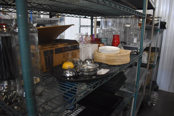 ALL ONE MONEY! Lot of Paper Plates, 19 Crimes Steel Mug, Box of Drinking Glasses, Steel Call Bells, Steel Bowls, AND MORE!  - Image 2 of 4