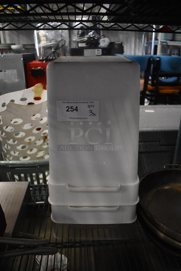 3 White Square Food Storage Containers - Image 1 of 3