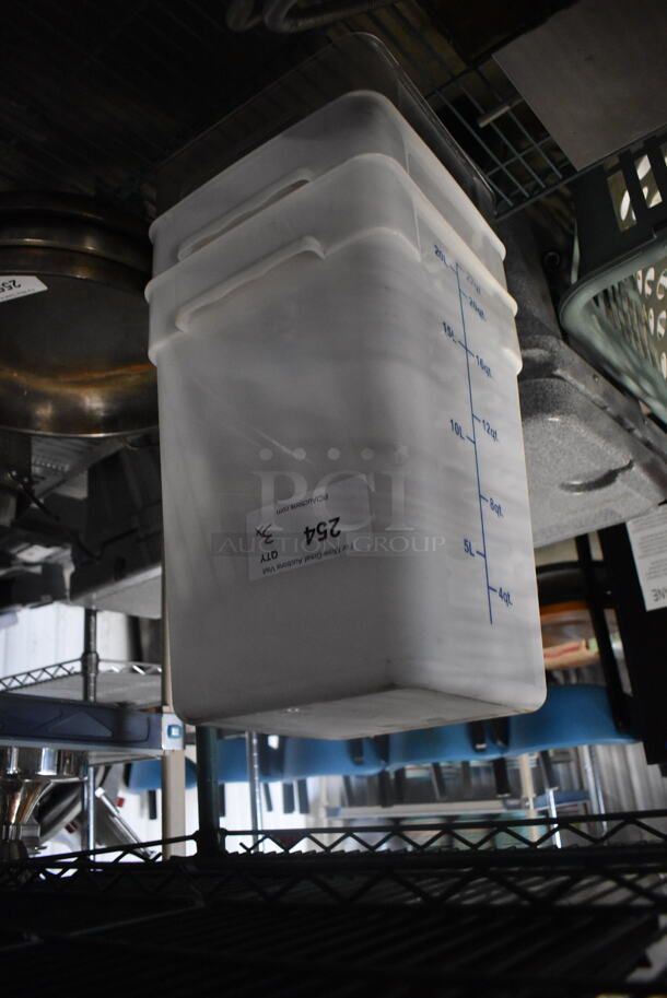 3 White Square Food Storage Containers - Image 2 of 3