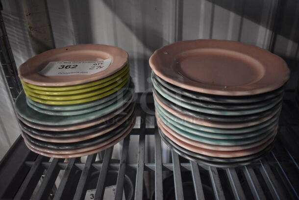 27 Multi Colored Homer Laughlin Pastel Plates. 27 Times Your Bid! - Image 1 of 2