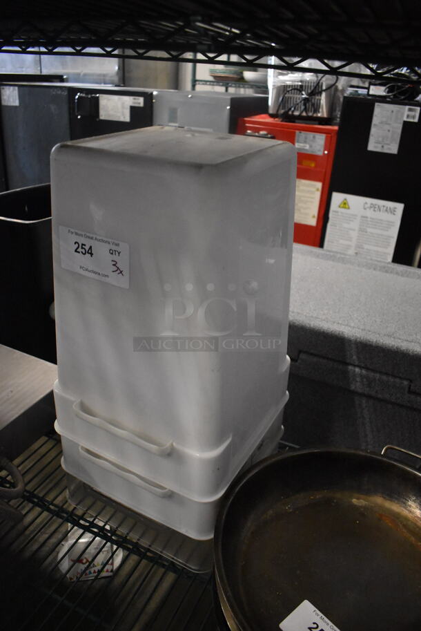 3 White Square Food Storage Containers - Image 3 of 3