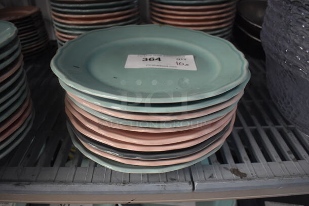10 Multi Colored Homer Laughlin Pastel Plates. 10 Times Your Bid!