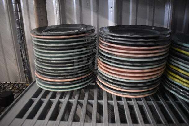 36 Multi Colored Homer Laughlin Pastel Plates. 36 Times Your Bid! - Image 1 of 2