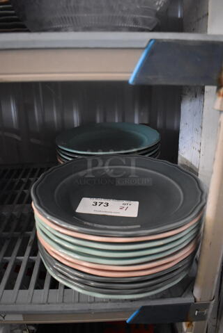 21 Homer Laughlin Pastel Multi Colored Plates. 21 Times Your Bid!