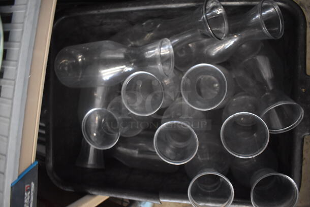 ALL ONE MONEY! Tier Lot of Various Items Including Black Bus Tub with Glass Water Jugs, Trash Can Liners, and Order Here Sign - Image 2 of 4