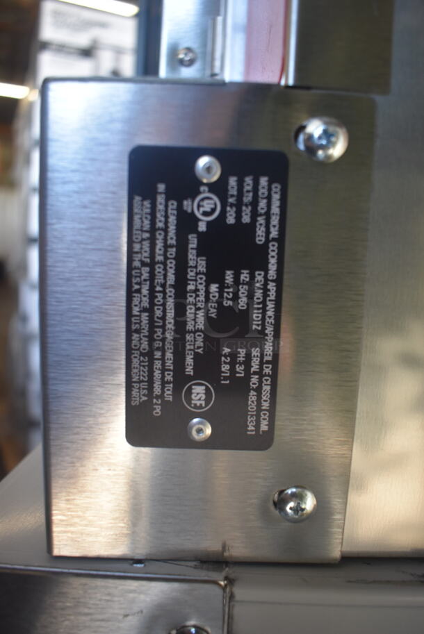 BRAND NEW! 2 Vulcan Electric Powered VC5ED/VC4ED Two Door Double Stack Convection Oven With Metal Racks on Commercial Casters. Tested and Working! 208 Volts and 240 Volts 1 or 3 Phase. 2 Times Your Bid! - Image 10 of 11