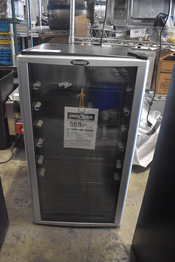 BRAND NEW SCRATCH AND DENT! Danby DWC350BLP Stainless Steel Wine Cooler With Polycoated Racks. 115 Volts. Tested and Working!