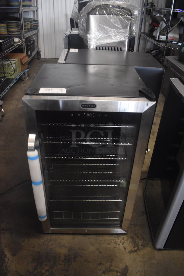 BRAND NEW SCRATCH AND DENT! Whynter BR-1211DS Freestanding 121 Can Beverage Refrigerator Stainless Steel Cooler with Metal Racks. 115 Volt 1 Phase. Tested and Working! - Image 1 of 7