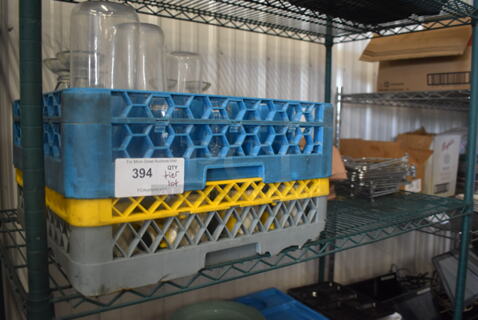 ALL ONE MONEY! Tier Lot of Various Items Including Dish Caddies with Glassware, Cloth Mats, and Metal Pieces