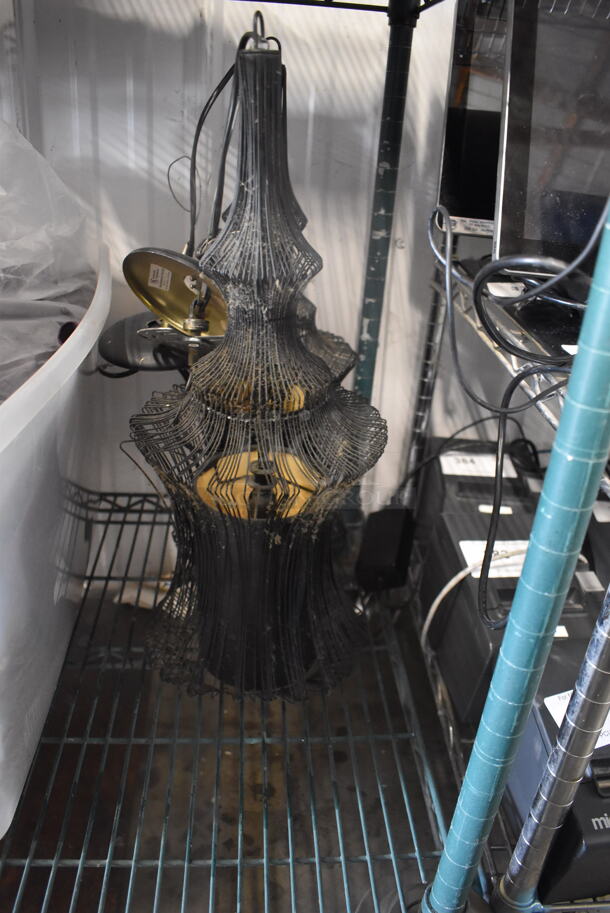 ALL ONE MONEY! Tier Lot of Various Items Including Plastic Bin with Mats and 2 Light Fixtures - Image 3 of 3