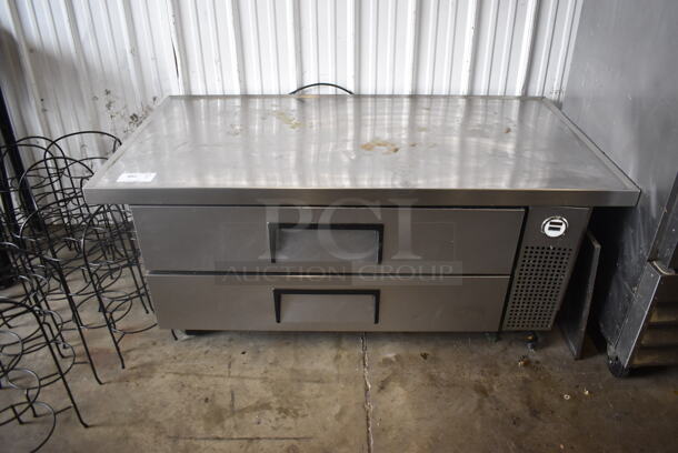 2013 True TRCB-52-60 2 Door Commercial Stainless Steel Refrigerated Chef Base on Casters. 115 Volts Tested and Powers On But Does Not Get Cold