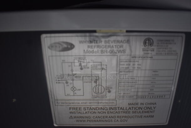 BRAND NEW SCRATCH AND DENT! Whynter BR-062WS Stainless Steel Beverage Cooler With View Through Door and Lock. 115 Volt 1 Phase. Tested and Working! - Image 5 of 6