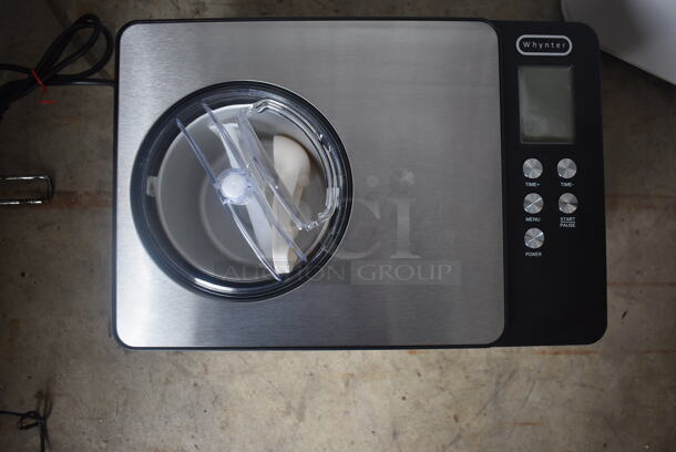 BRAND NEW SCRATCH AND DENT! Whynter 2 Quart Countertop Automatic Ice Cream and Yogurt Maker ICM-220SSY. 115 Volt 1 Phase. Tested and Working! - Image 3 of 6