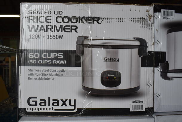4 BRAND NEW IN BOX! Galaxy GRSC60 Stainless Steel Commercial Countertop 60 Cup (30 Cup Raw) Sealed Electric Rice Cooker / Warmer. 120 Volts, 1 Phase. 4 Times Your Bid! 