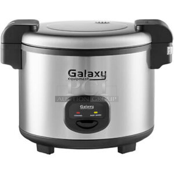 BRAND NEW IN BOX! Galaxy GRSC60 Stainless Steel Commercial Countertop 60 Cup (30 Cup Raw) Sealed Electric Rice Cooker / Warmer. 120 Volts, 1 Phase.  - Image 1 of 2