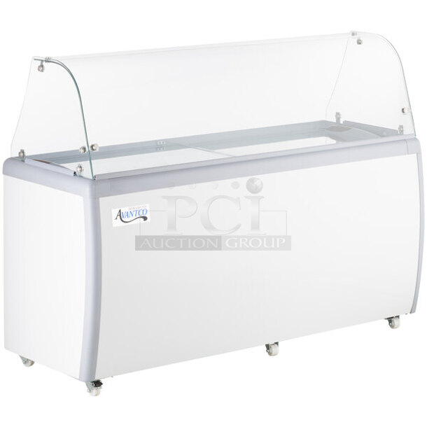 BRAND NEW SCRATCH AND DENT! Avantco ADC-12C-HC Curved Glass Sneeze Guard Ice Cream Dipping Cabinet - 71