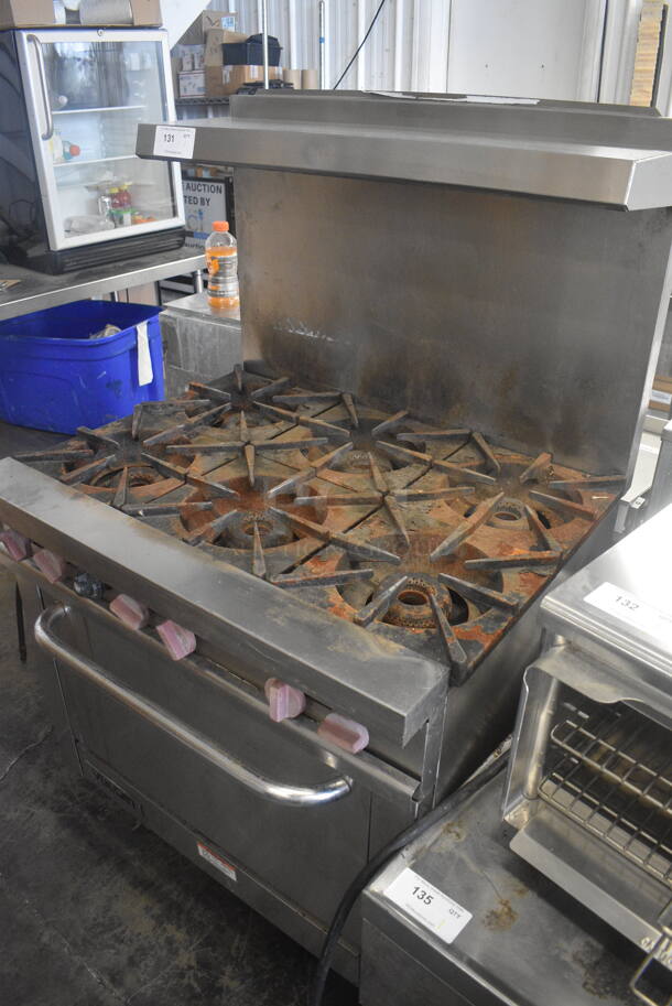 Vulcan 6 Burner Natural Gas Range on Commercial Casters w/ Salamander Shelf - Image 3 of 6