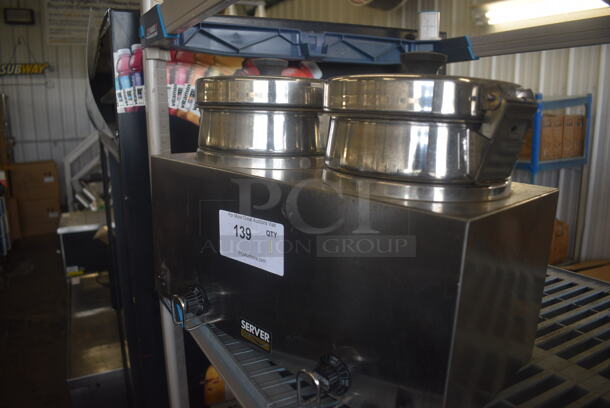 Server Dual Twin FS-4 Topping Warmer with Drop Ins and Lids. 120 Volt. Tested and Working! - Image 3 of 6