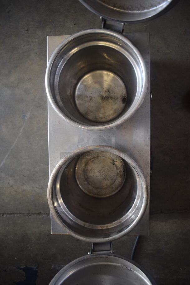 Server Dual Twin FS-4 Topping Warmer with Drop Ins and Lids. 120 Volt. Tested and Working! - Image 4 of 6