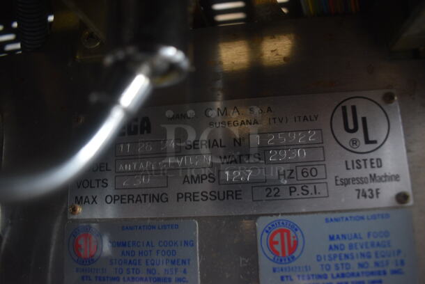 Wega Antares EVD 2N 2 Group Espresso Machine. 230 Volts - Image 4 of 5