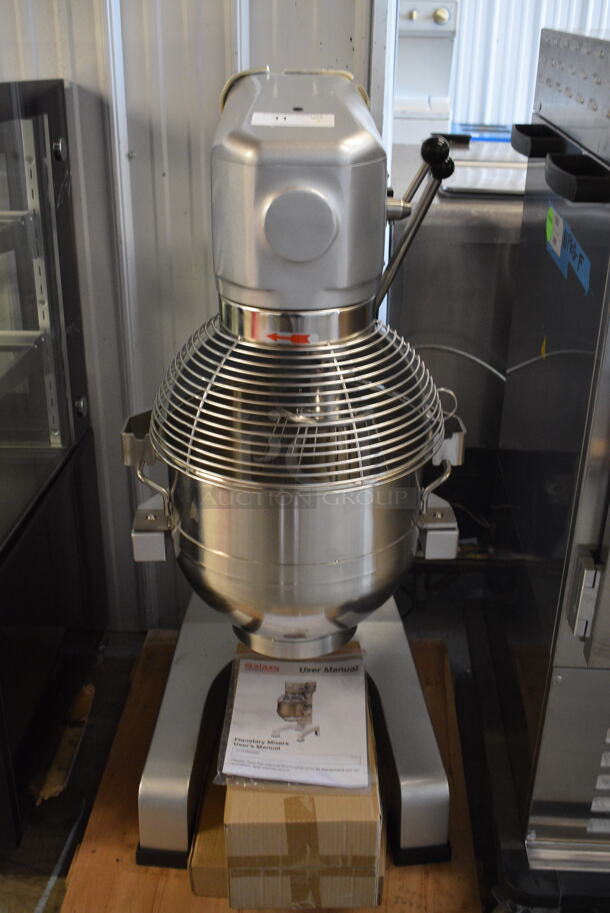BRAND NEW SCRATCH AND DENT! Galaxy 30 Quart Mixer 177GMIX30 w/ Stainless Steel Bowl, Bowl Guard, Paddle, Whisk and Dough Hook Attachments. 110 Volt 1 Phase. Tested and Working! - Image 1 of 10