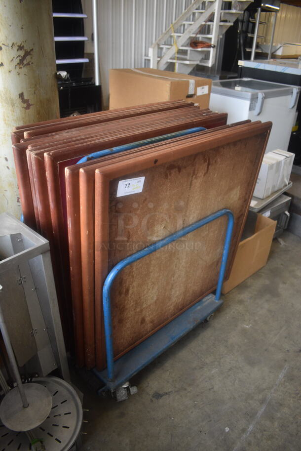 ALL ONE MONEY! Metal Cart w/ 13 Table Tops - Image 2 of 3