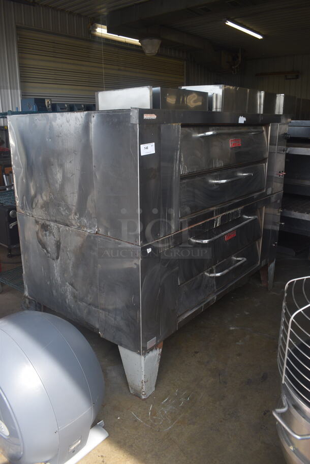 2 Marsal Double Stack Natural Gas Deck Pizza Oven w/ Stones on Legs. 2 Times Your Bid! - Image 2 of 8