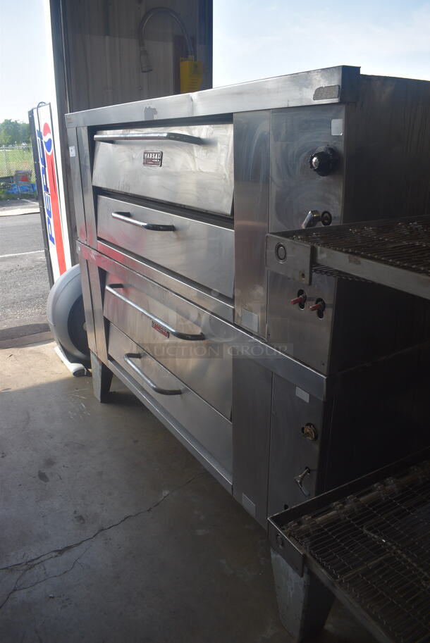 2 Marsal Double Stack Natural Gas Deck Pizza Oven w/ Stones on Legs. 2 Times Your Bid! - Image 3 of 8