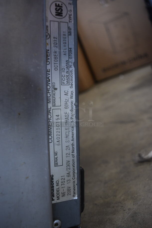 2012 Panasonic NE-17521 Microwave 230 Volt 1 Phase - Image 5 of 6