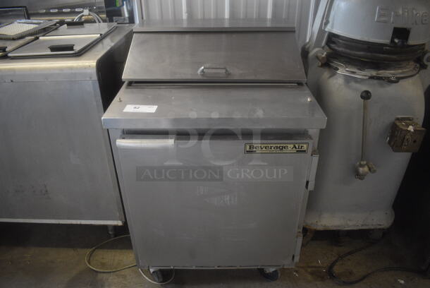 Beverage Air SP27 Sandwich Salad Mega Top Prep Table on Commercial Casters. 115 Volts. Tested and Working! - Image 1 of 8