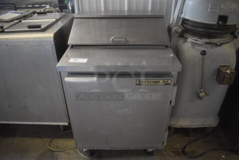Beverage Air SP27 Sandwich Salad Mega Top Prep Table on Commercial Casters. 115 Volts. Tested and Working!