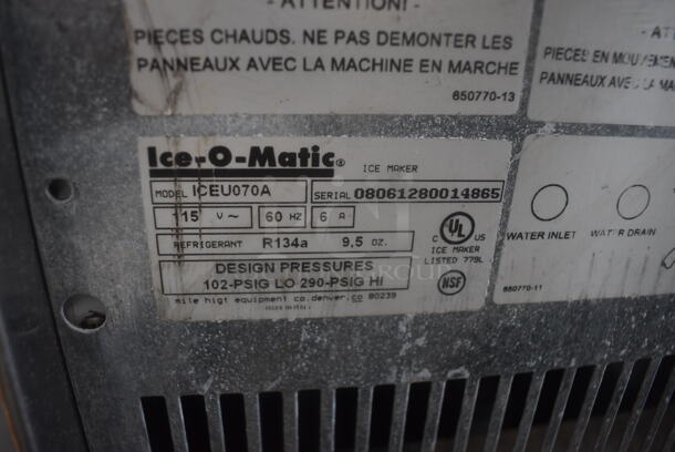 Ice O Matic ICEU070A Slim Line Undercounter Ice Machine. Missing Parts. 115 Volts - Image 6 of 7