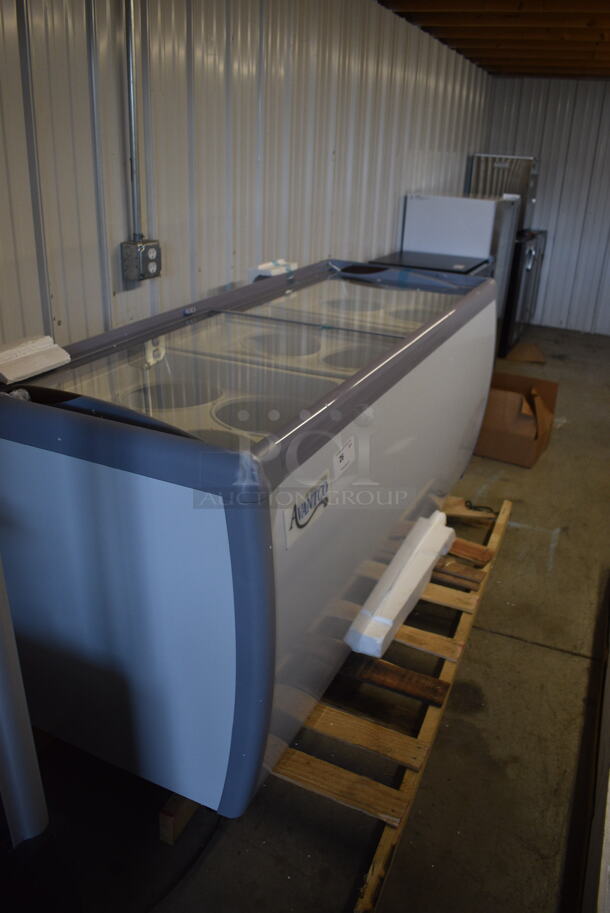BRAND NEW SCRATCH AND DENT! Avantco ADC-12C-HC Curved Glass Sneeze Guard Ice Cream Dipping Cabinet - 71" 115 Volts. Tested and Working! - Image 2 of 9