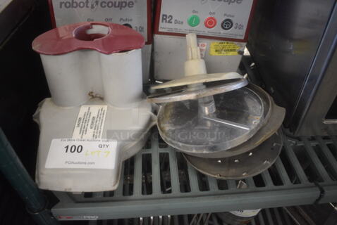 ALL ONE MONEY! 7 Various Parts for Robot Coupe Units. Goes Great With Lots 98 and 99!