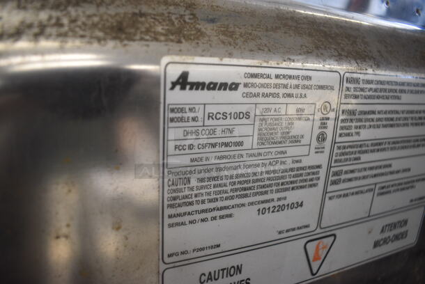 Amana RCS10DS Commercial Microwave Oven 120 Volts - Image 5 of 6
