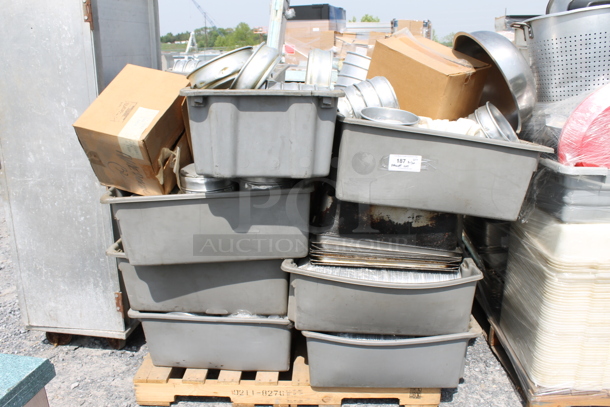 ALL ONE MONEY! PALLET LOT of Stainless Steel Drop In Bins, Dough Bins and MORE!