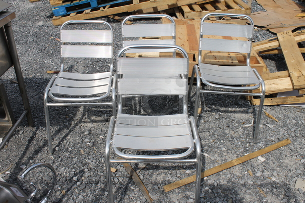 4 Aluminum Outdoor Dining Chairs. 4 Times Your Bid!