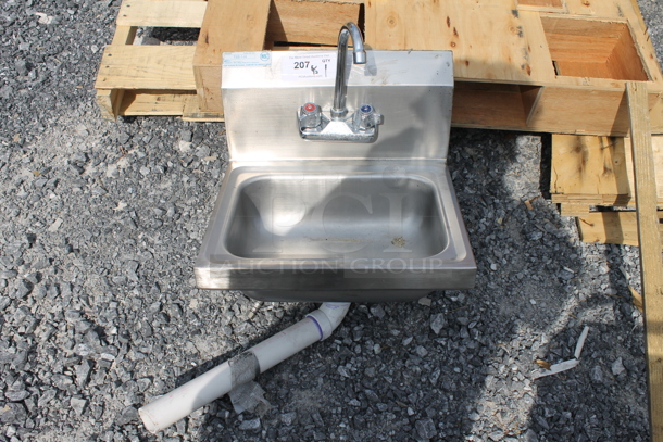 Stainless Steel Wall Mount Sink w/ Faucet - Image 1 of 4