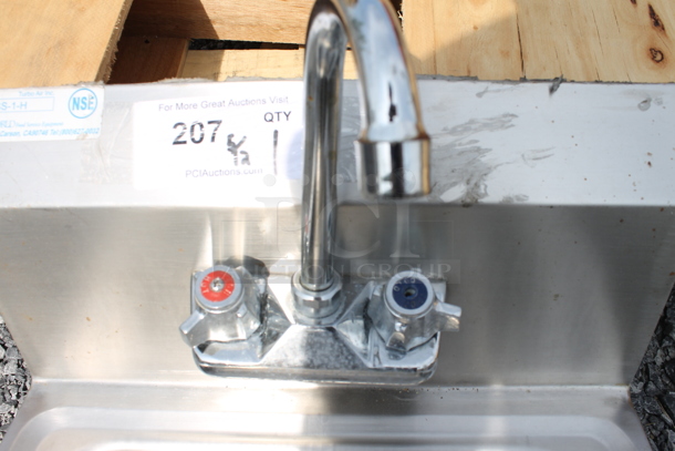 Stainless Steel Wall Mount Sink w/ Faucet - Image 3 of 4