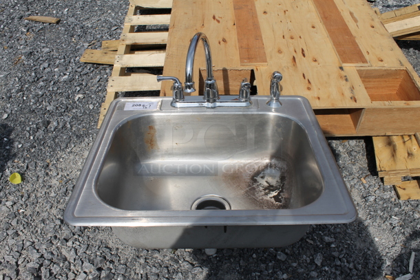 Stainless Steel Drop In Sink w/ Faucet and Sprayer - Image 1 of 4