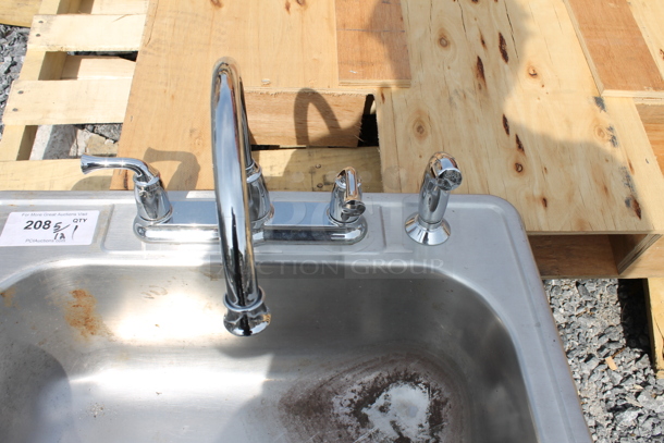 Stainless Steel Drop In Sink w/ Faucet and Sprayer - Image 3 of 4