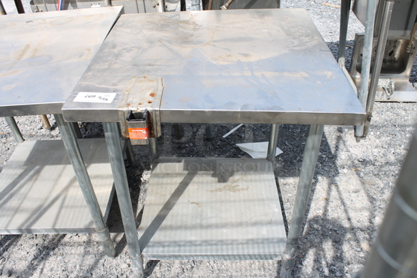 Stainless Steel Table w/ Can Opener Receiver and Undershelf - Image 1 of 4