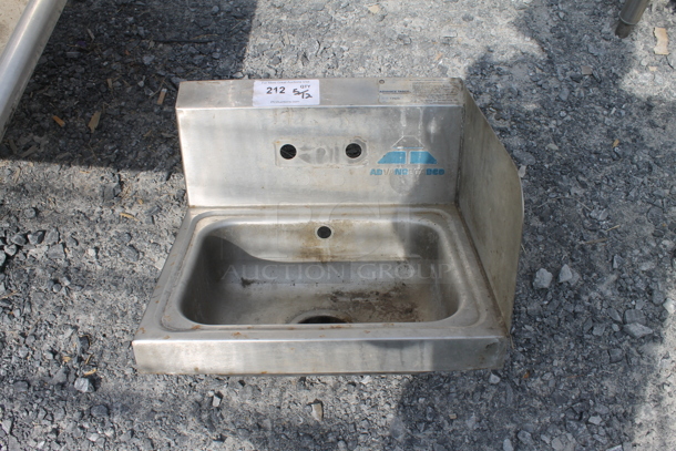 Stainless Steel Wall Mount Sink w/ Sidesplash